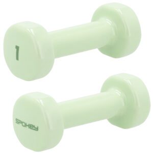 Vinyl dumbbells 2x1 kg groen - Spokey SHAPE Vinyl dumbbells 2x1 kg groen - Spokey SHAPE