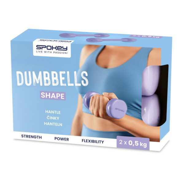 Vinyl dumbbells 2x 0,5 kg paars - Spokey SHAPE