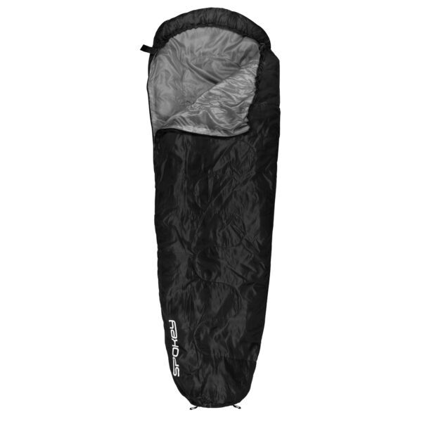 Mummy slaapzak zwart 220 cm voor kamperen - Spokey GLOBTROTTER