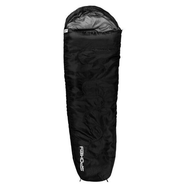 Mummy slaapzak zwart 220 cm voor kamperen - Spokey GLOBTROTTER