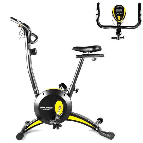 Hometrainer met display - Weerstand 3.5 kg - Zwart / Geel - Spokey Raptor