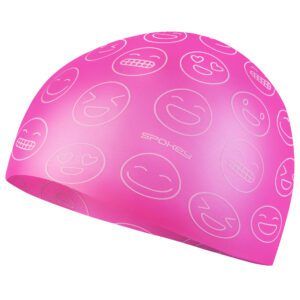 Zwembadmuts roze met emoticons voor kinderen - Spokey EMOJI