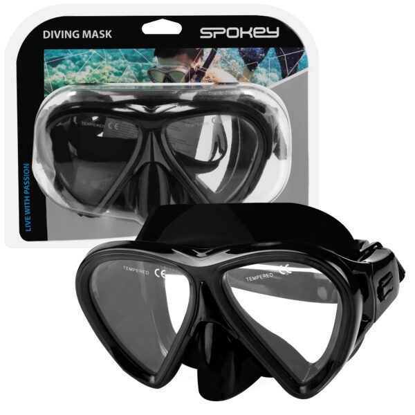 Duikbril zwart met teardrop glazen - Spokey TENH