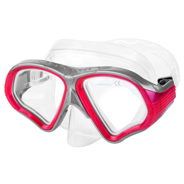 Duikbril voor vrouwen roze met teardrop glazen - Spokey ZENDA
