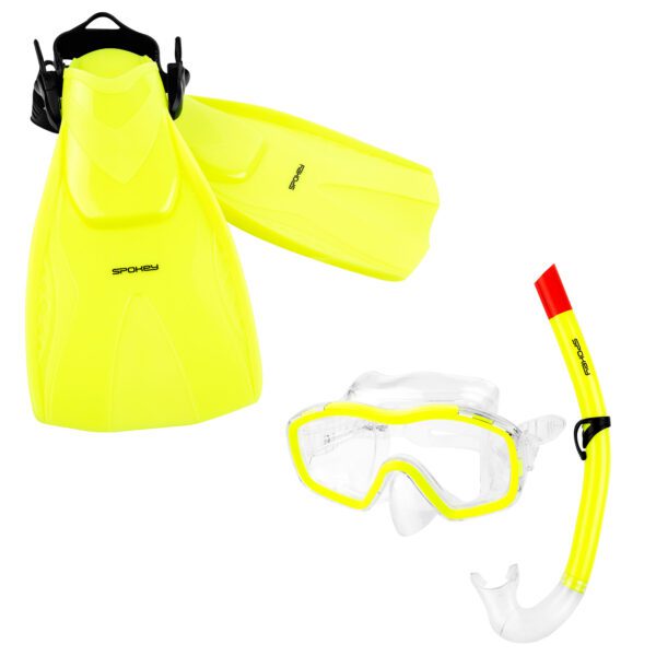 Snorkelset met duikbril en vinnen - Spokey BOJKO ZESTAW ABC S groen
