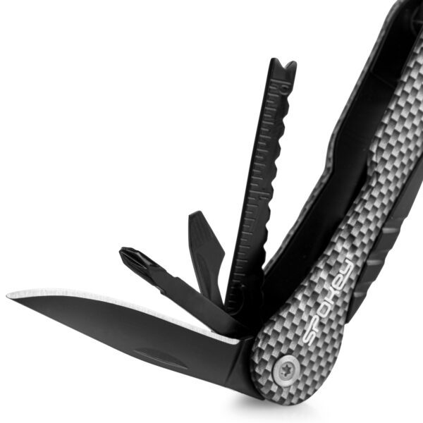Multitool zwart 14-in-1 met ergonomisch handvat - Spokey CARBON SX