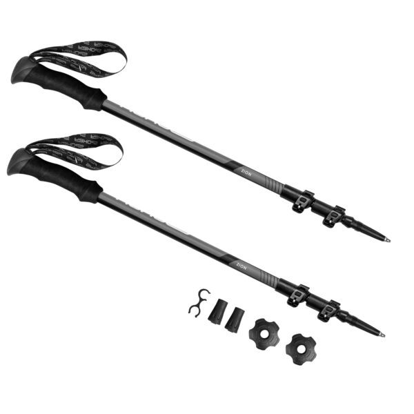 Wandelstokken grijs zwart verstelbaar 105-135 cm - Spokey ZION