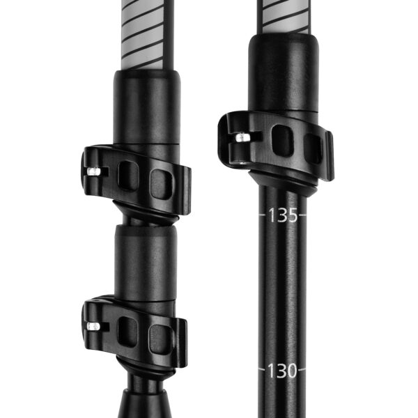 Wandelstokken grijs zwart verstelbaar 105-135 cm - Spokey ZION