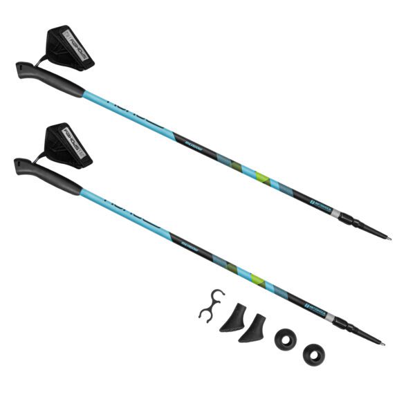 Nordic walking stokken zwart blauw verstelbaar 105-135 cm - SPOKEY MEADOW II