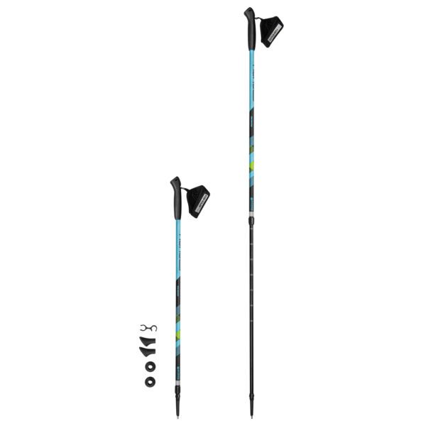 Nordic walking stokken zwart blauw verstelbaar 105-135 cm - SPOKEY MEADOW II