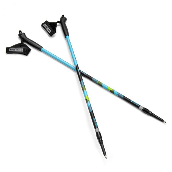 Nordic walking stokken zwart blauw verstelbaar 105-135 cm - SPOKEY MEADOW II