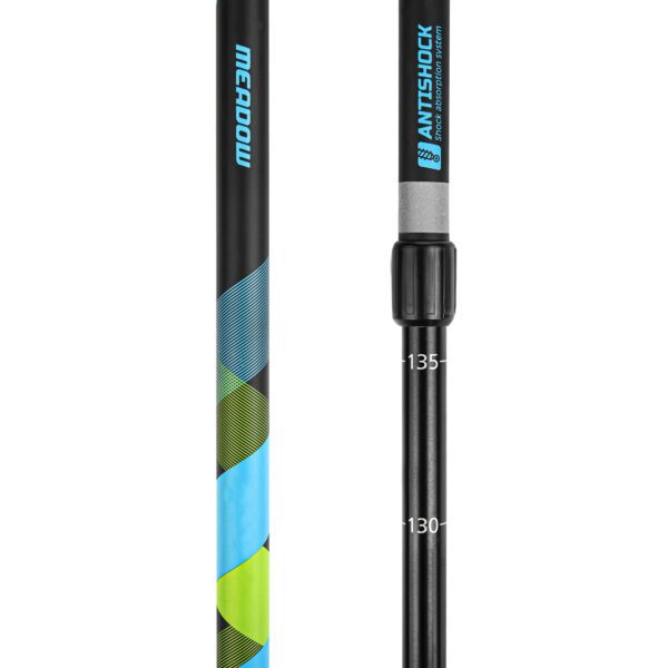 Nordic walking stokken zwart blauw verstelbaar 105-135 cm - SPOKEY MEADOW II