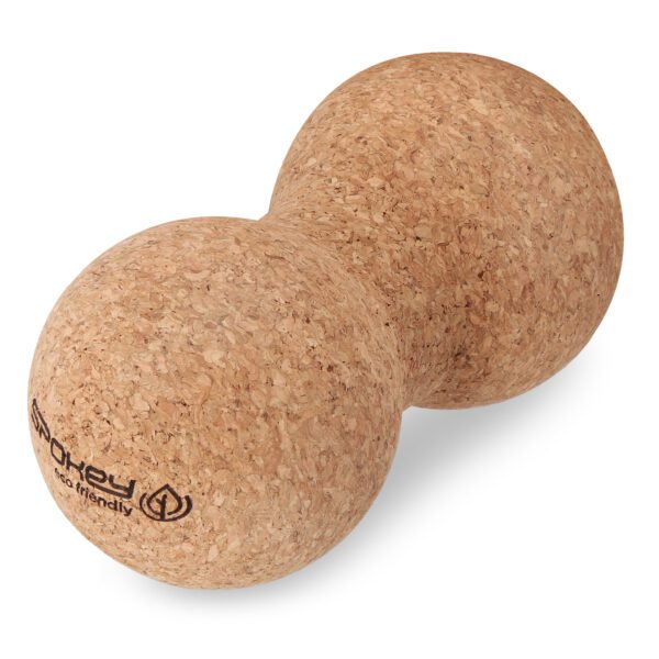 Cork massagebal voor spierontspanning - Spokey DOUBLE OAK 16x8 cm
