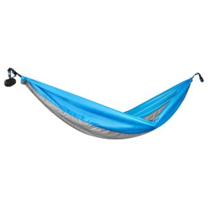 Hangmat - Lichte parachutestof - incl. karabijnhaken en riemen - 200 x 100 cm - tot 100kg - Eenpersoons - Blauw / Grijs - Spokey Air Rocker