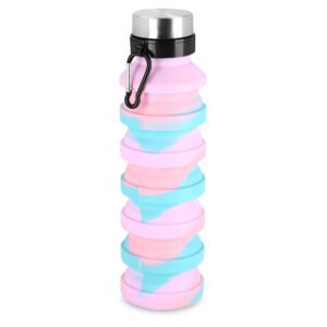 Opvouwbare silicone bidon 550 ml multicolor - Spokey JUMP Opvouwbare silicone bidon 550 ml multicolor - Spokey JUMP