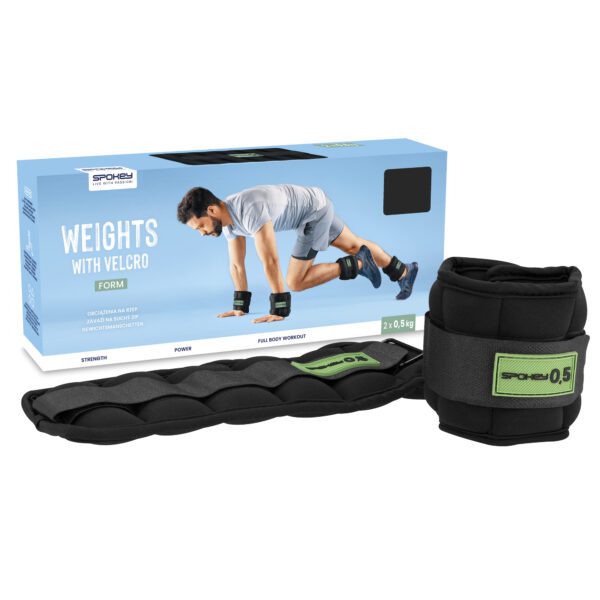 Velcro gewichten 0,5 kg zwart voor fitness - Spokey FORM