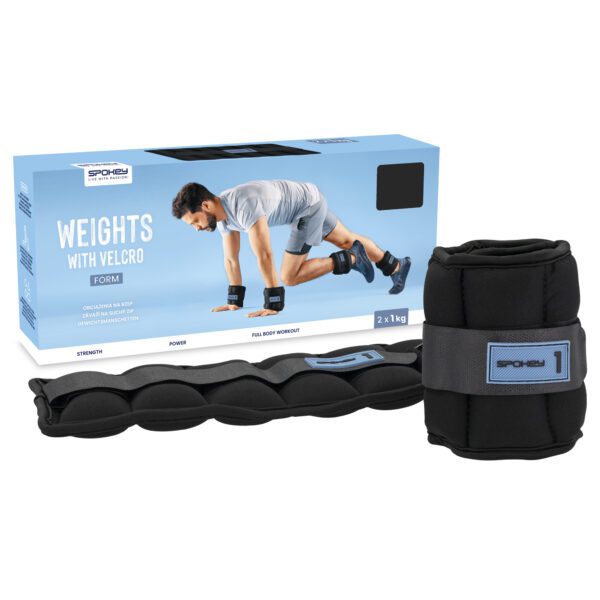 Velcro gewichten 1kg zwart voor fitness - Spokey FORM