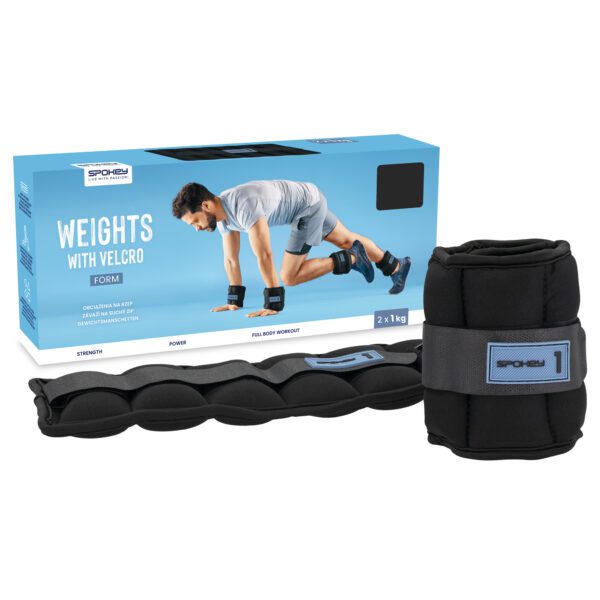 Velcro gewichten 1kg zwart voor fitness - Spokey FORM