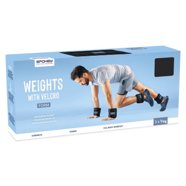 Velcro gewichten 1kg zwart voor fitness - Spokey FORM