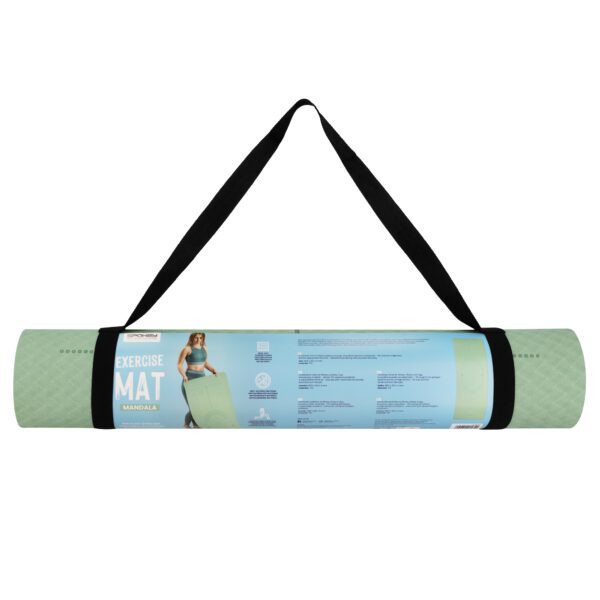 Yoga en fitnessmat groen 183x61 cm - Spokey MANDALA