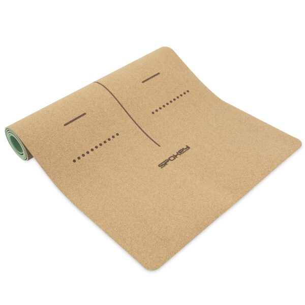 Natuurlijke kurken yogamat groen 183x61 cm - Spokey SAVASANA