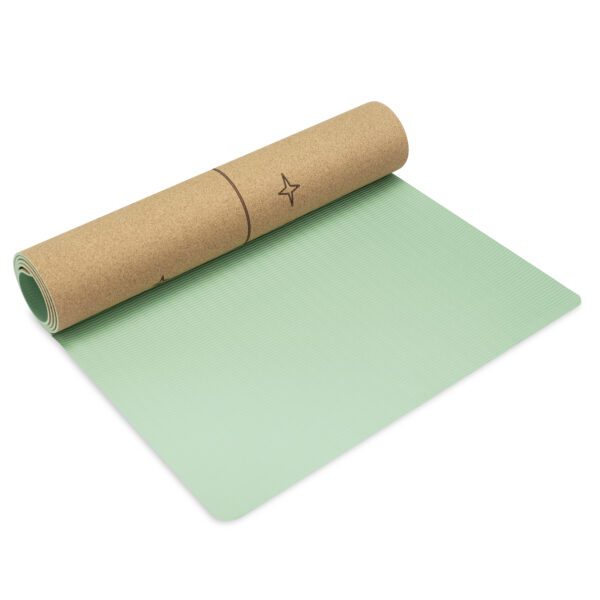 Natuurlijke kurken yogamat groen 183x61 cm - Spokey SAVASANA