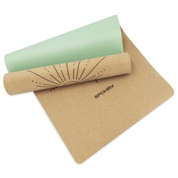 Natuurlijke kurken yogamat groen 183x61 cm - Spokey SAVASANA