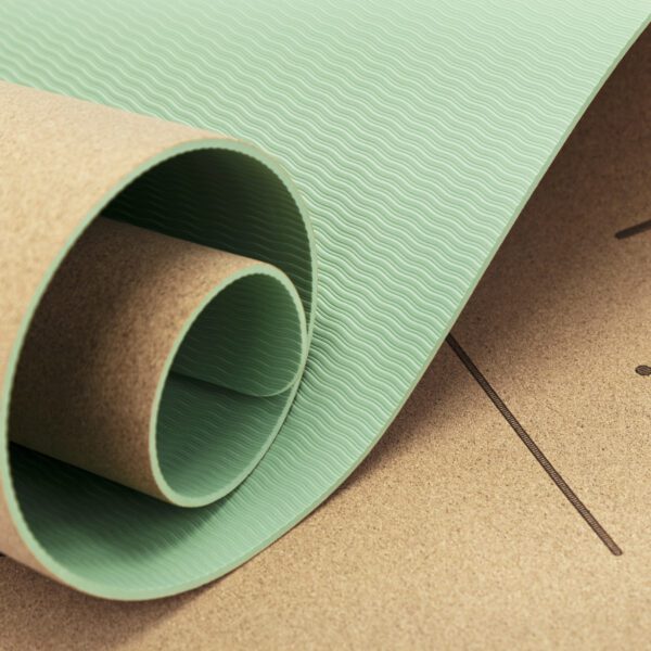 Natuurlijke kurken yogamat groen 183x61 cm - Spokey SAVASANA