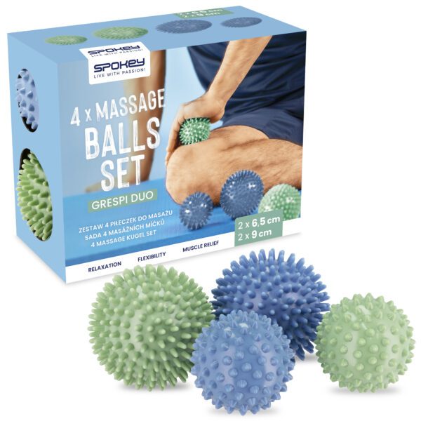 Massageballen set multicolor 4 stuks - Spokey GRESPI DUO