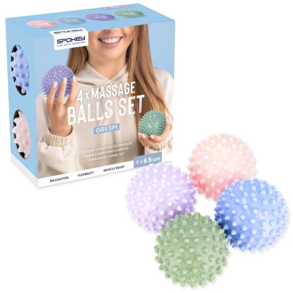 Massageballen set 4 stuks multicolor voor spierontspanning - Spokey GRESPI