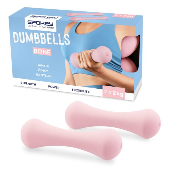 Neoprene dumbbells set 2x2 kg roze - Spokey BONE