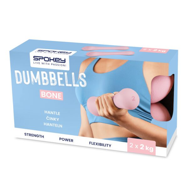 Neoprene dumbbells set 2x2 kg roze - Spokey BONE