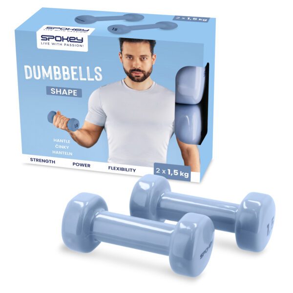Vinyl dumbbells 2x1,5 kg blauw - Spokey SHAPE IV