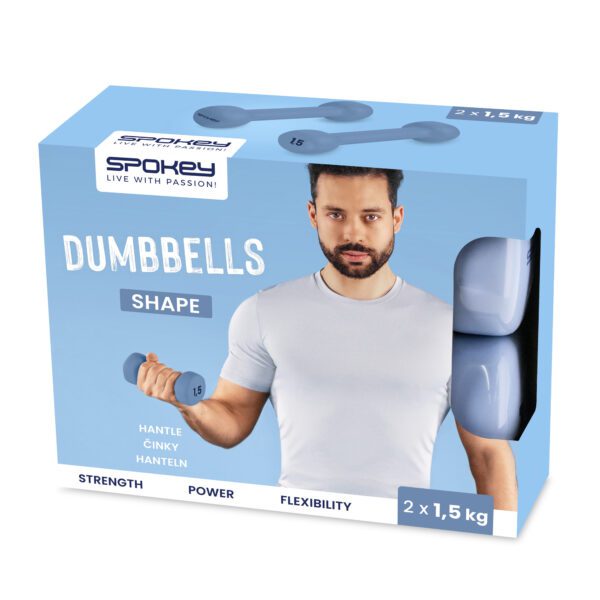 Vinyl dumbbells 2x1,5 kg blauw - Spokey SHAPE IV