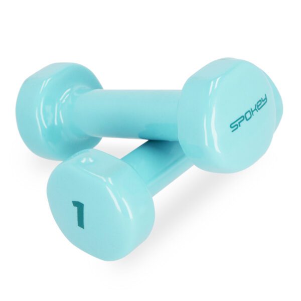 Vinyl dumbbells 2x1 kg turquoise - Spokey SHAPE IV
