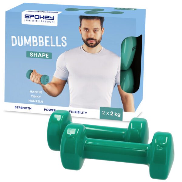 Vinyl dumbbells set 2x2 kg groen - Spokey SHAPE