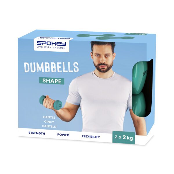 Vinyl dumbbells set 2x2 kg groen - Spokey SHAPE