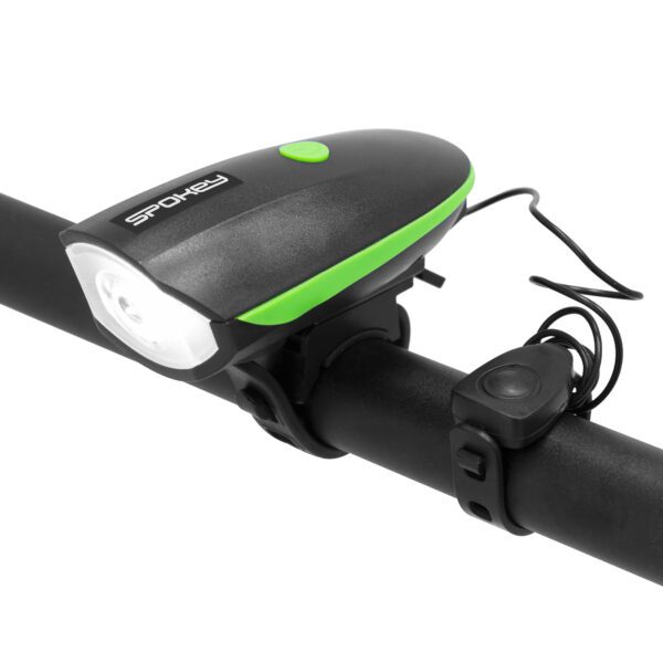 Fietslicht met claxon en USB-oplader - Spokey RAINI
