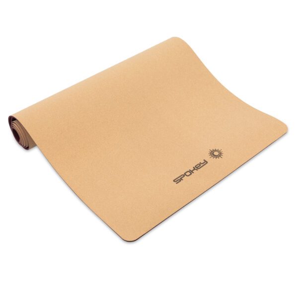 Cork yoga mat paars 183x61 cm met antislip - Spokey SAVASANA