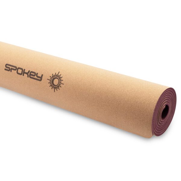 Cork yoga mat paars 183x61 cm met antislip - Spokey SAVASANA