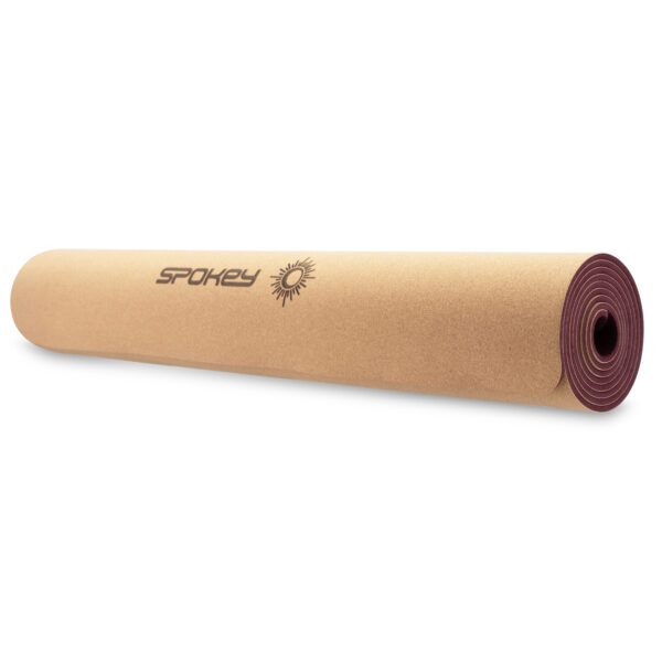 Cork yoga mat paars 183x61 cm met antislip - Spokey SAVASANA