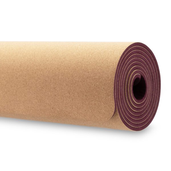 Cork yoga mat paars 183x61 cm met antislip - Spokey SAVASANA