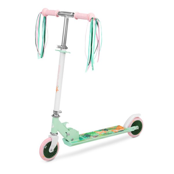 Kinderstep Spokey "Duke" - 125mm wielen - Wit / Roze / Groen