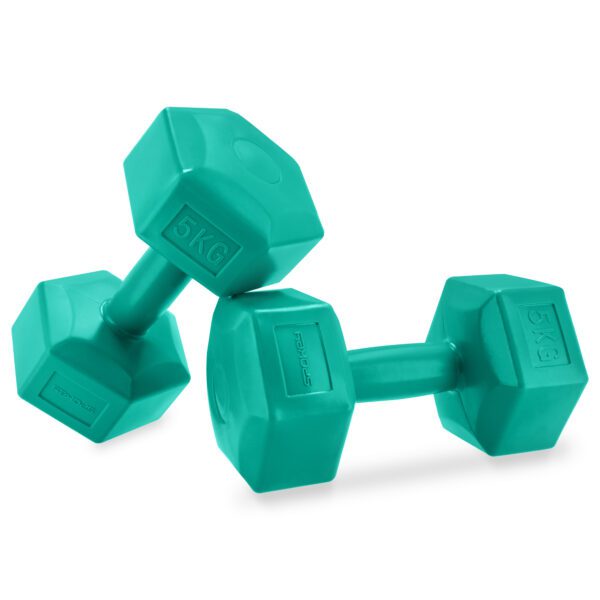 Hexagonale dumbbell set 2x5 kg voor thuisfitness - Spokey MONSTER