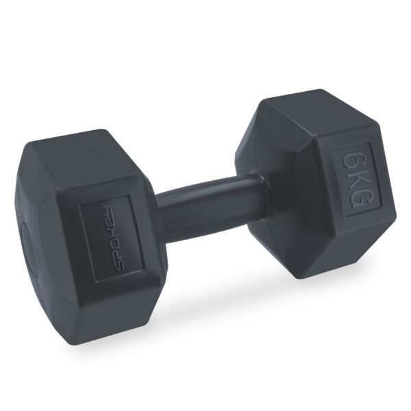 Hexagonale dumbbell set 2x6 kg zwart - Spokey MONSTER