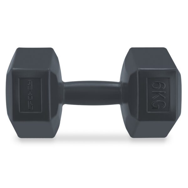 Hexagonale dumbbell set 2x6 kg zwart - Spokey MONSTER