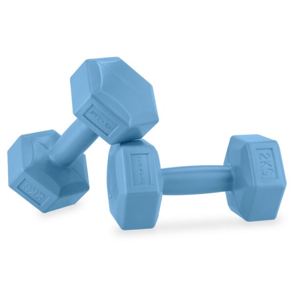 Hexagonale dumbbell set 2x2 kg blauw - Spokey MONSTER