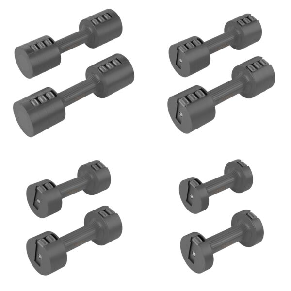 Verstelbare dumbbells 2x 2,5 kg zwart - Spokey MULTIBELL
