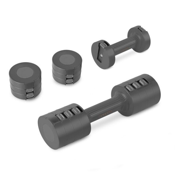 Verstelbare dumbbells 2x 2,5 kg zwart - Spokey MULTIBELL
