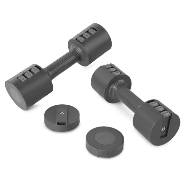 Verstelbare dumbbells 2x 2,5 kg zwart - Spokey MULTIBELL